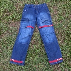 Vintage Marithé Francois Girbaud red strap jeans